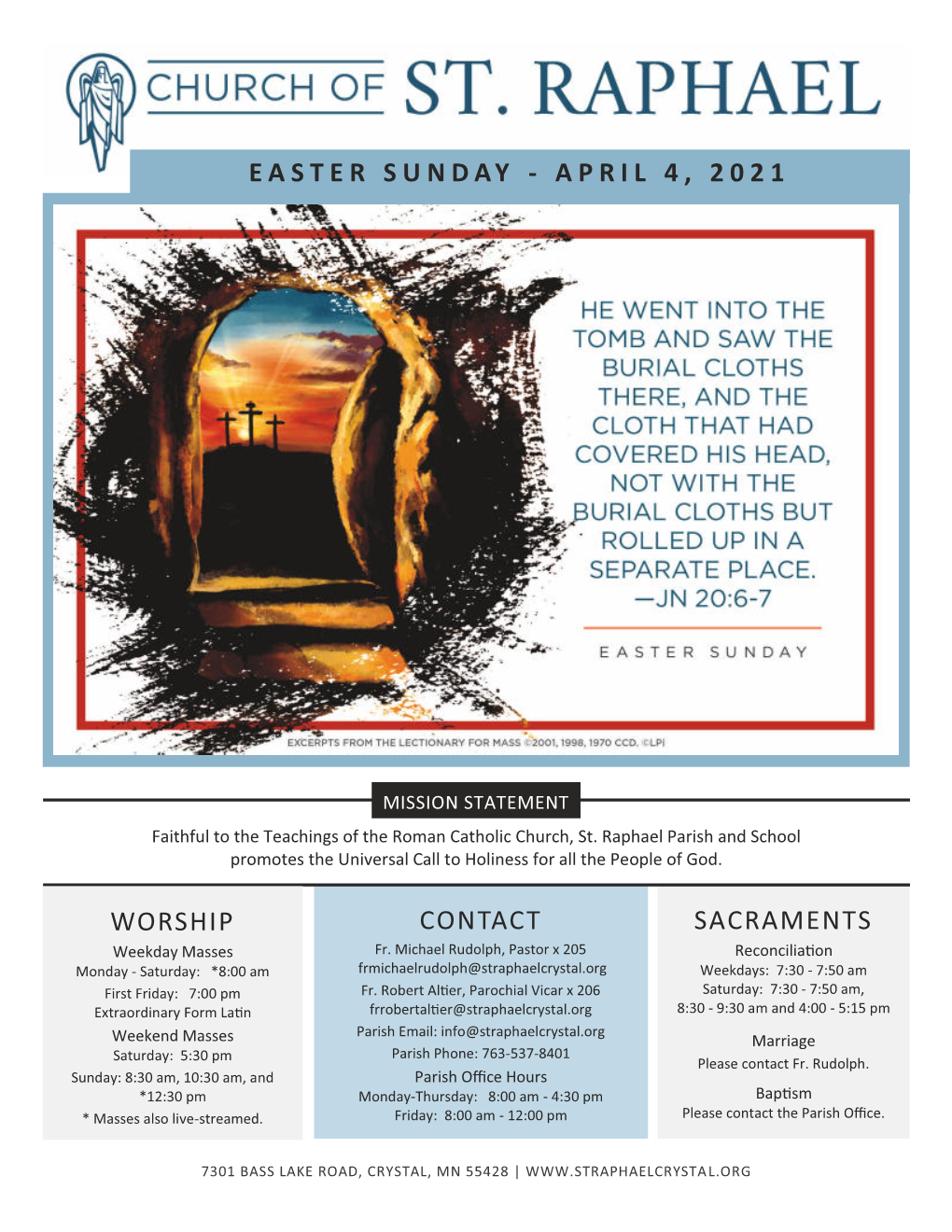 Contact Sacraments Easter Sunday