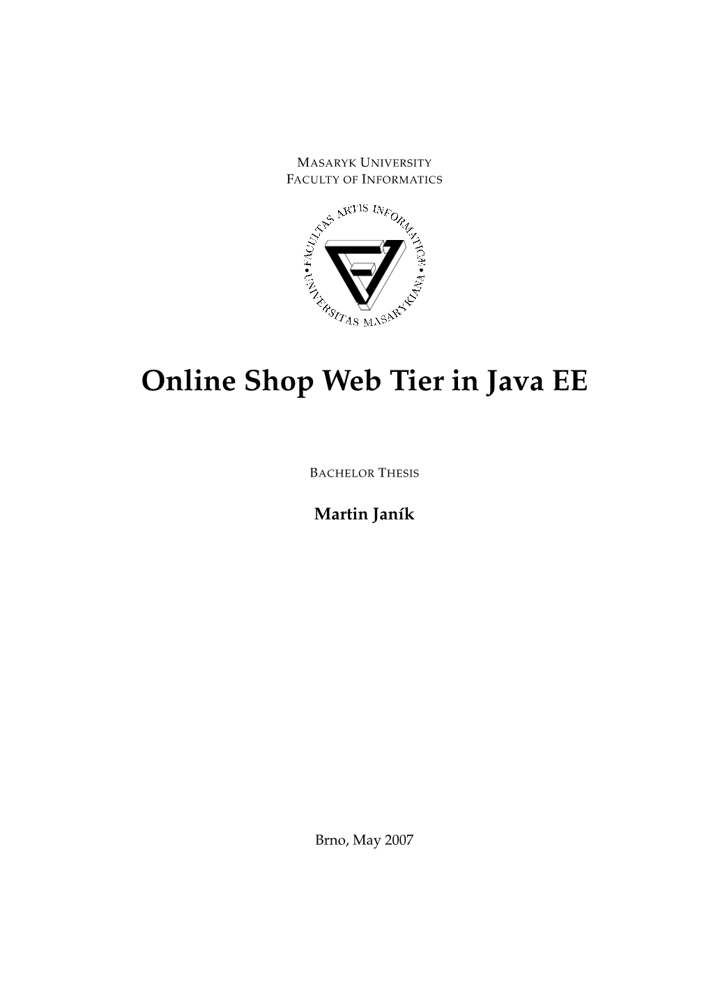 Online Shop Web Tier in Java EE