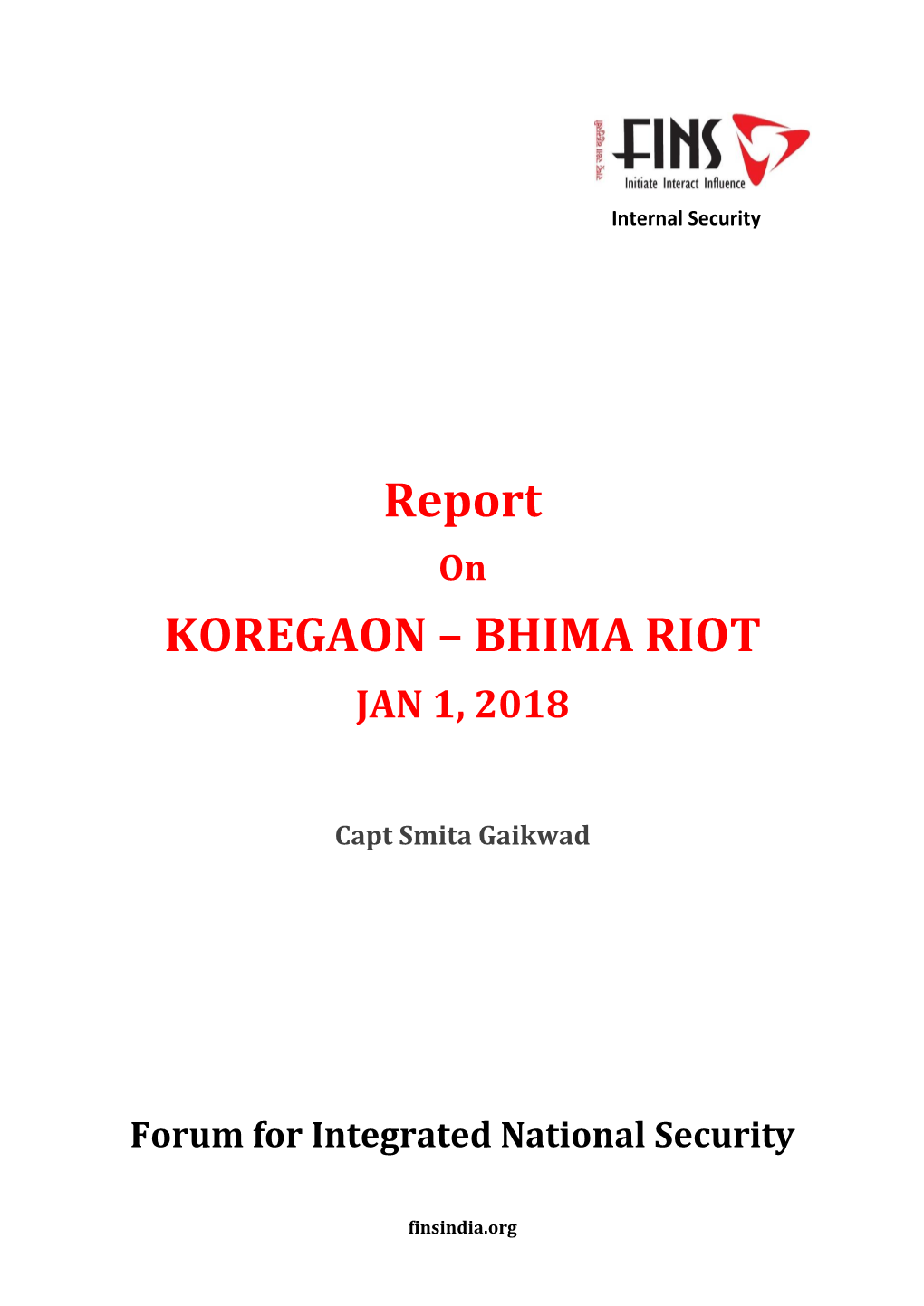 Report KOREGAON – BHIMA RIOT