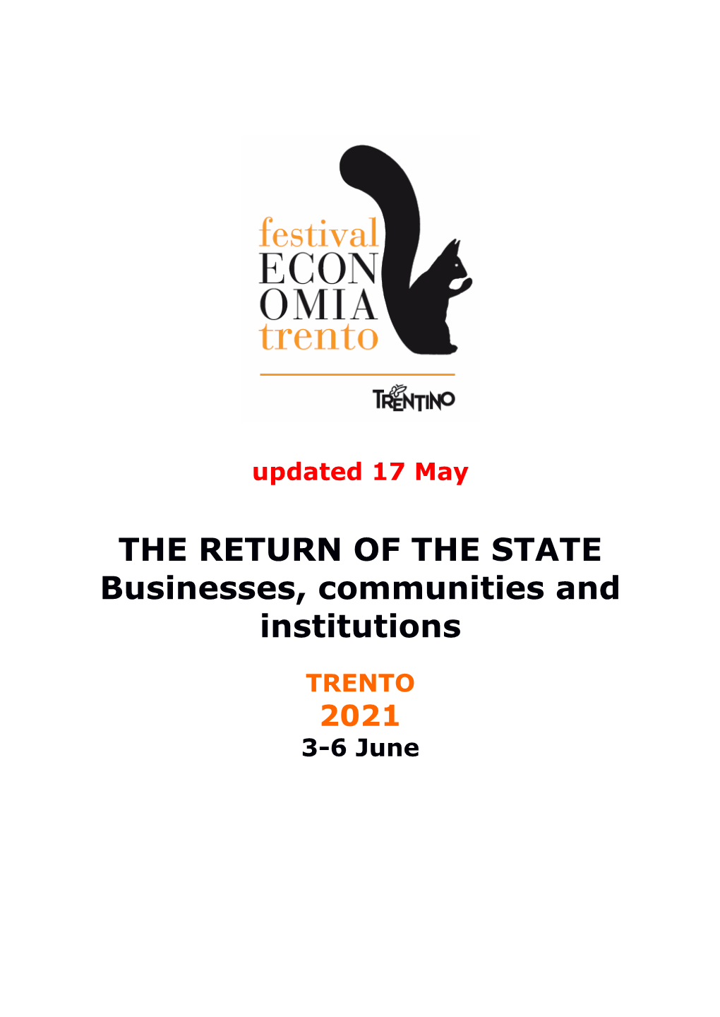 THE RETURN of the STATE Businesses, Communities and Institutions