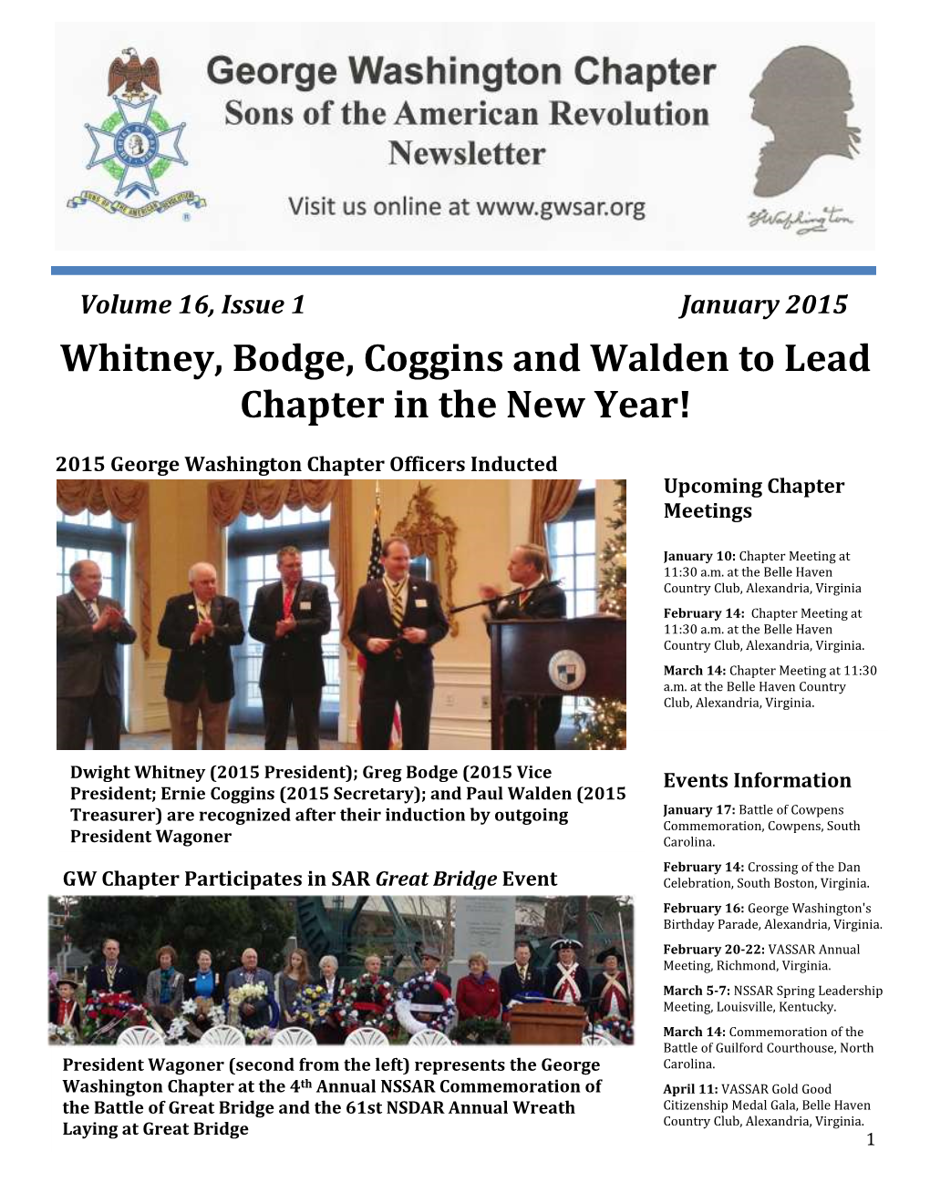 Whitney, Bodge, Coggins and Walden to Lead Chapter in the New Year!