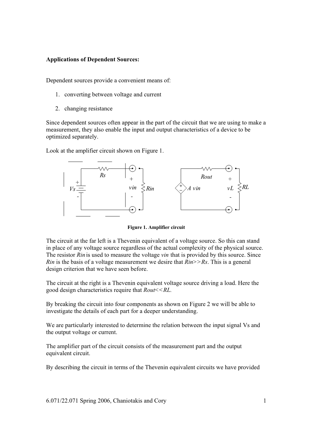 Applications of Dependent Sources: Dependent Sources Provide A