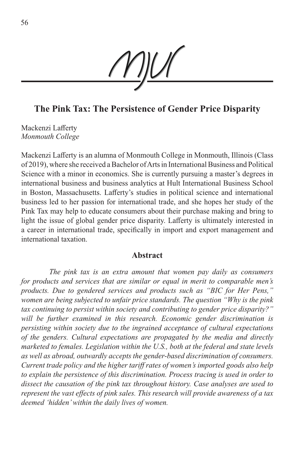 The Pink Tax: the Persistence of Gender Price Disparity