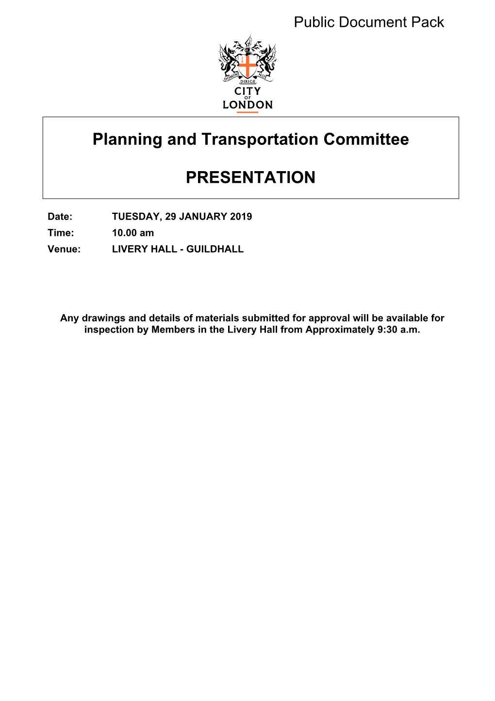 (Public Pack)Planning Presentation Agenda