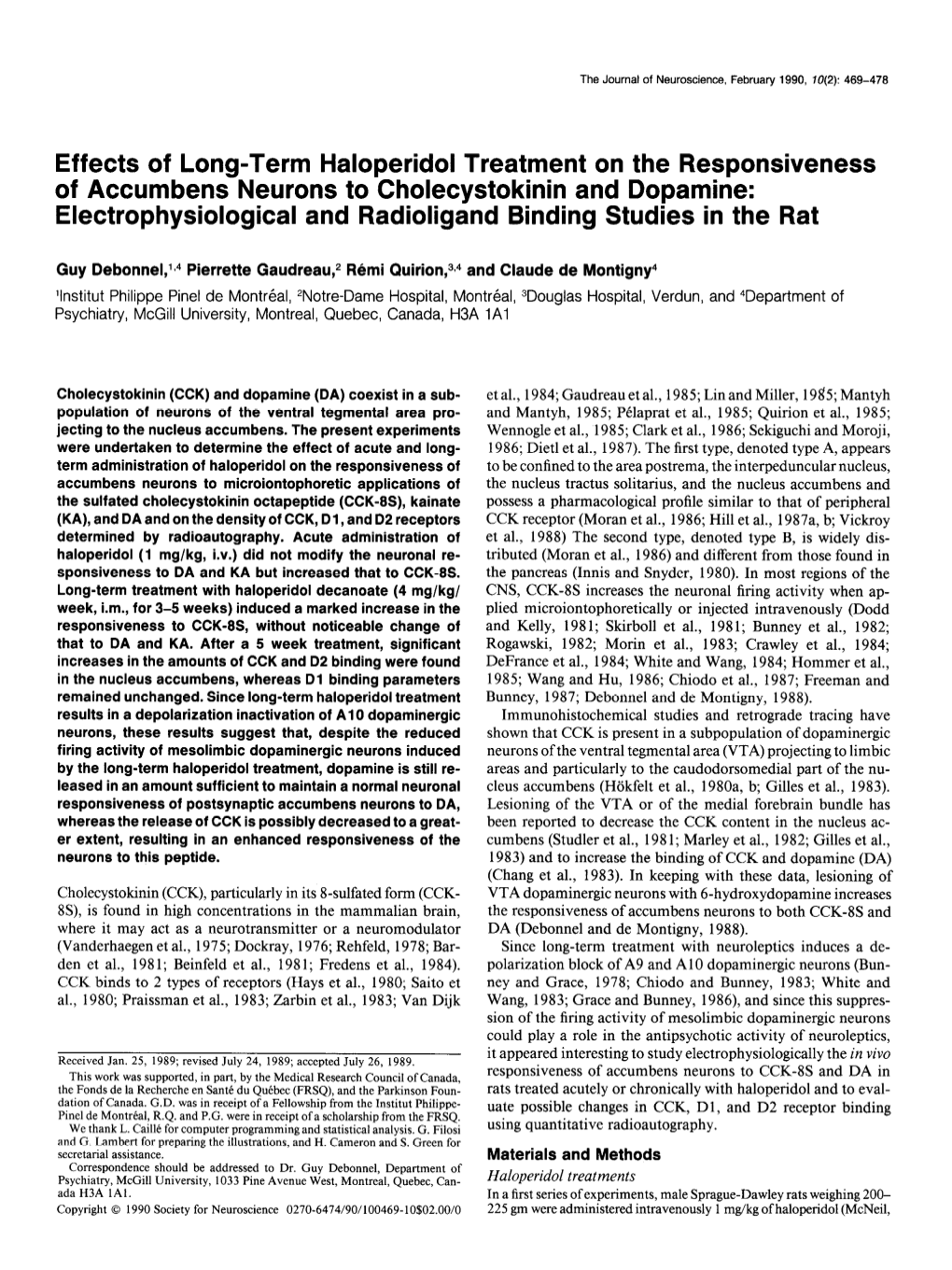 Effects of Long-Term Haloperidol Treatment on the Responsiveness