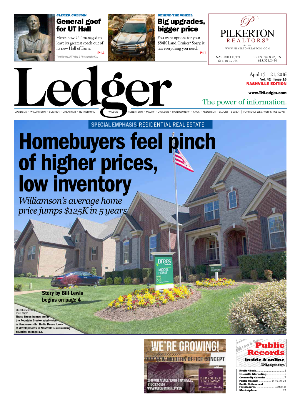 Homebuyers Feel Pinch of Higher Prices, Low Inventory Williamson’S Average Home Price Jumps $125K in 5 Years