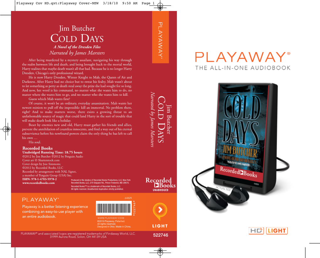 522746 Cold Days PWAY Cover 4/3/13 11:57 AM Page 1
