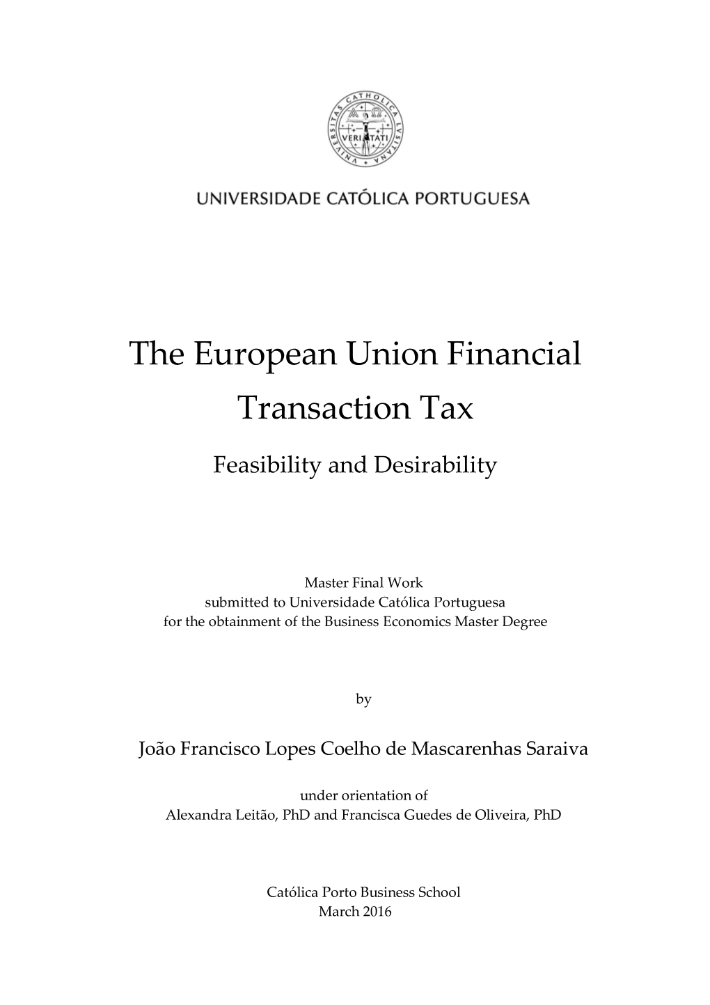 The European Union Financial Transaction Tax