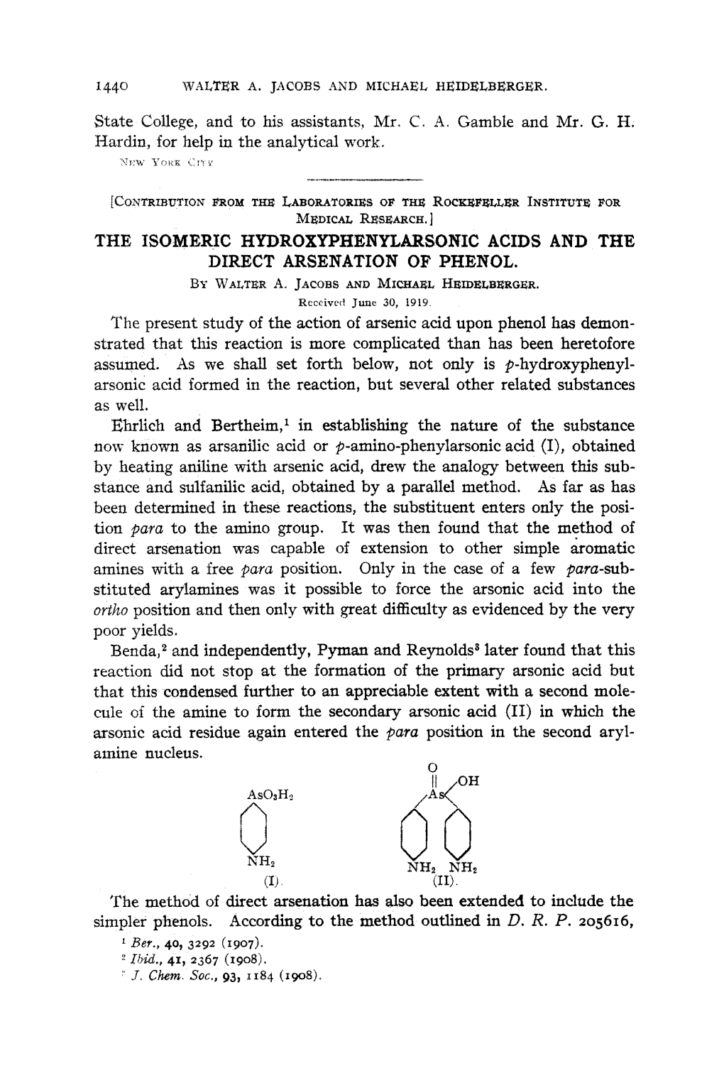 1440 the Isomeric Hydroxyphenylarsonic