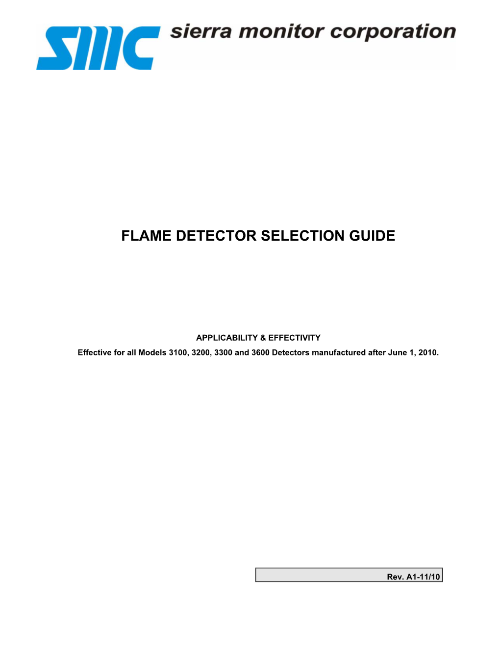 Flame Detector Selection Guide