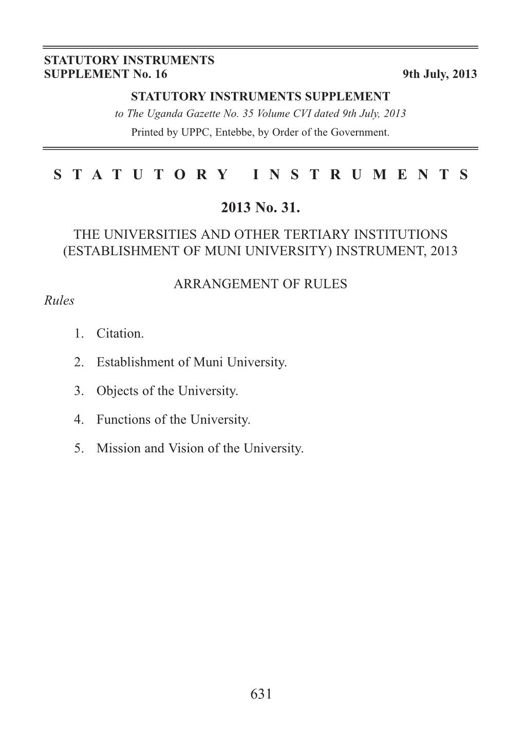 Universities-And-Other-Tertiary-Institutions-Establishment-Of-Muni-Universities-Instrument