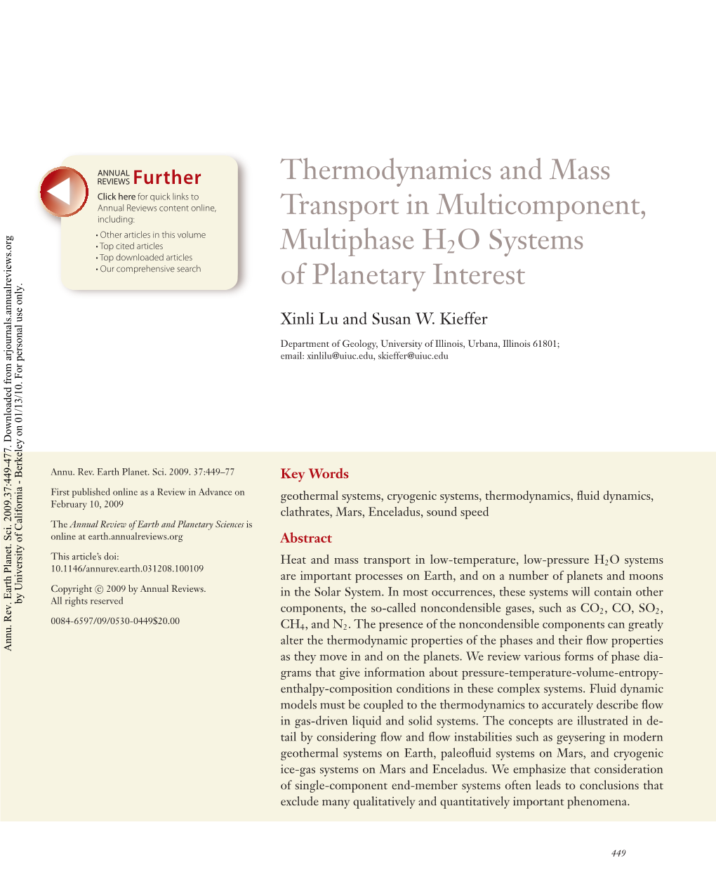 Thermodynamics and Mass Transport in Multicomponent, Multiphase H2O Systems of Planetary Interest