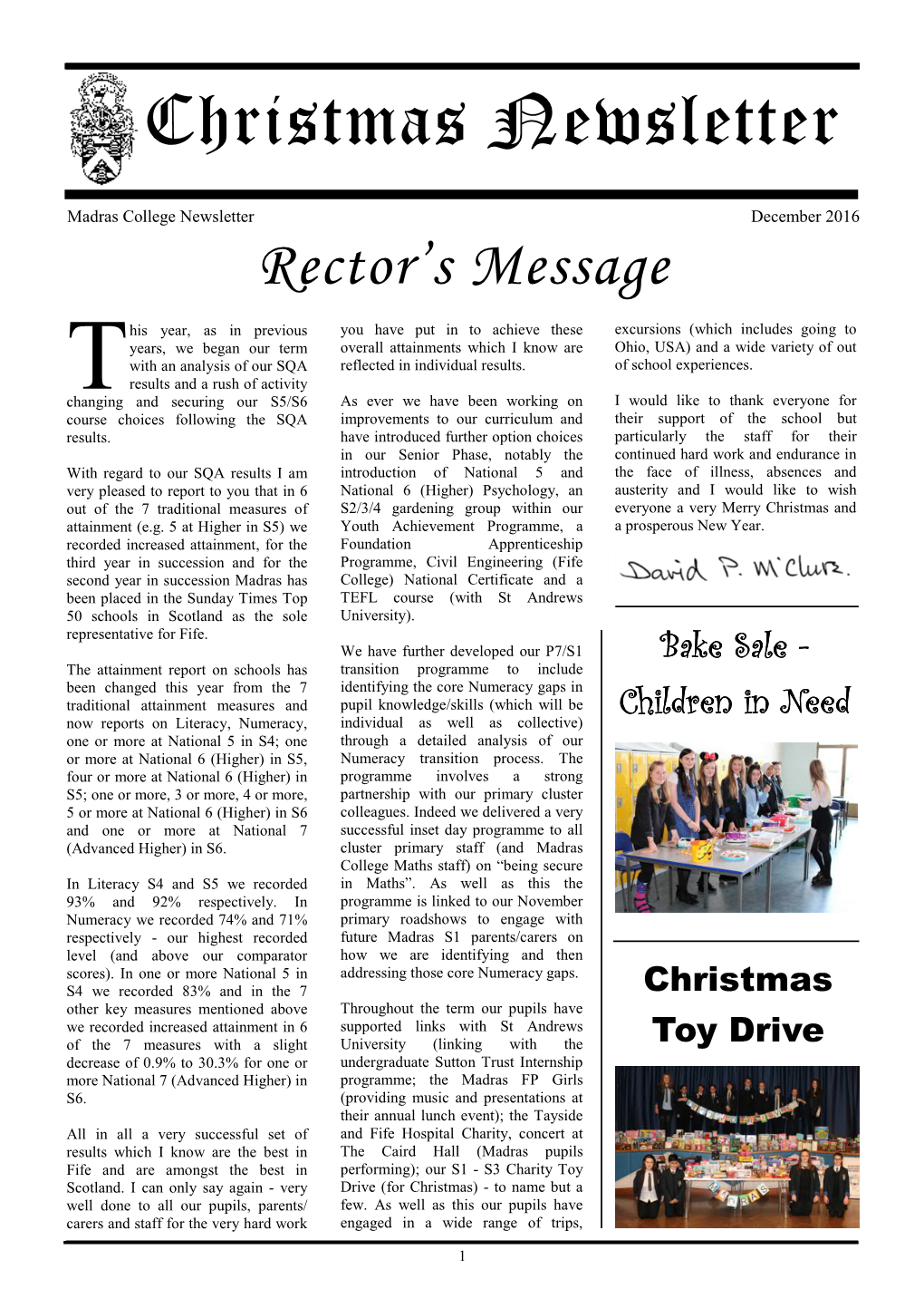 Christmas Newsletter