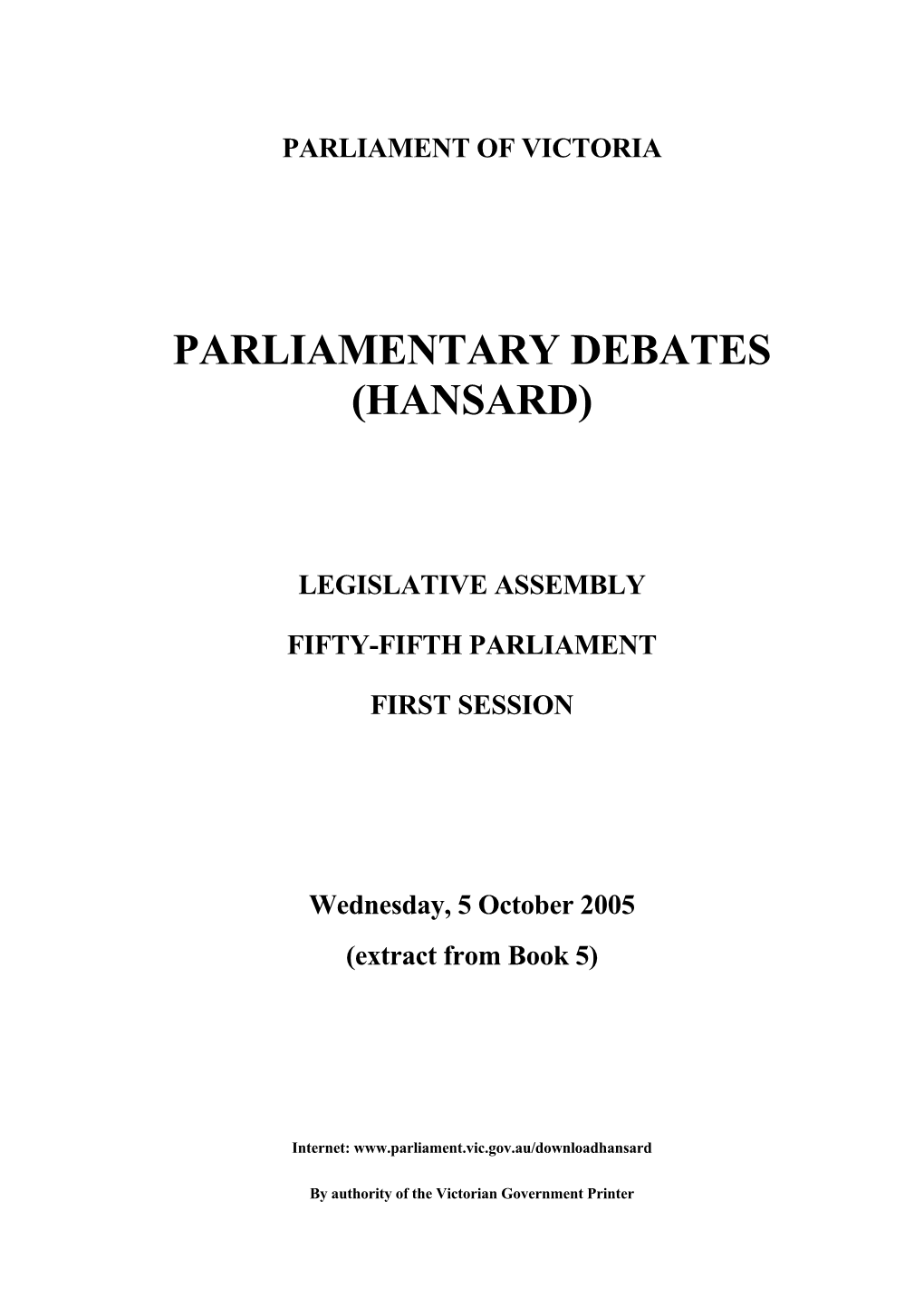 Parliamentary Debates (Hansard)