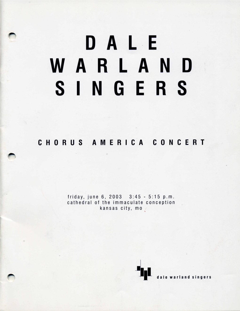 Dale Warland Singers, Chorus America Concert, 6