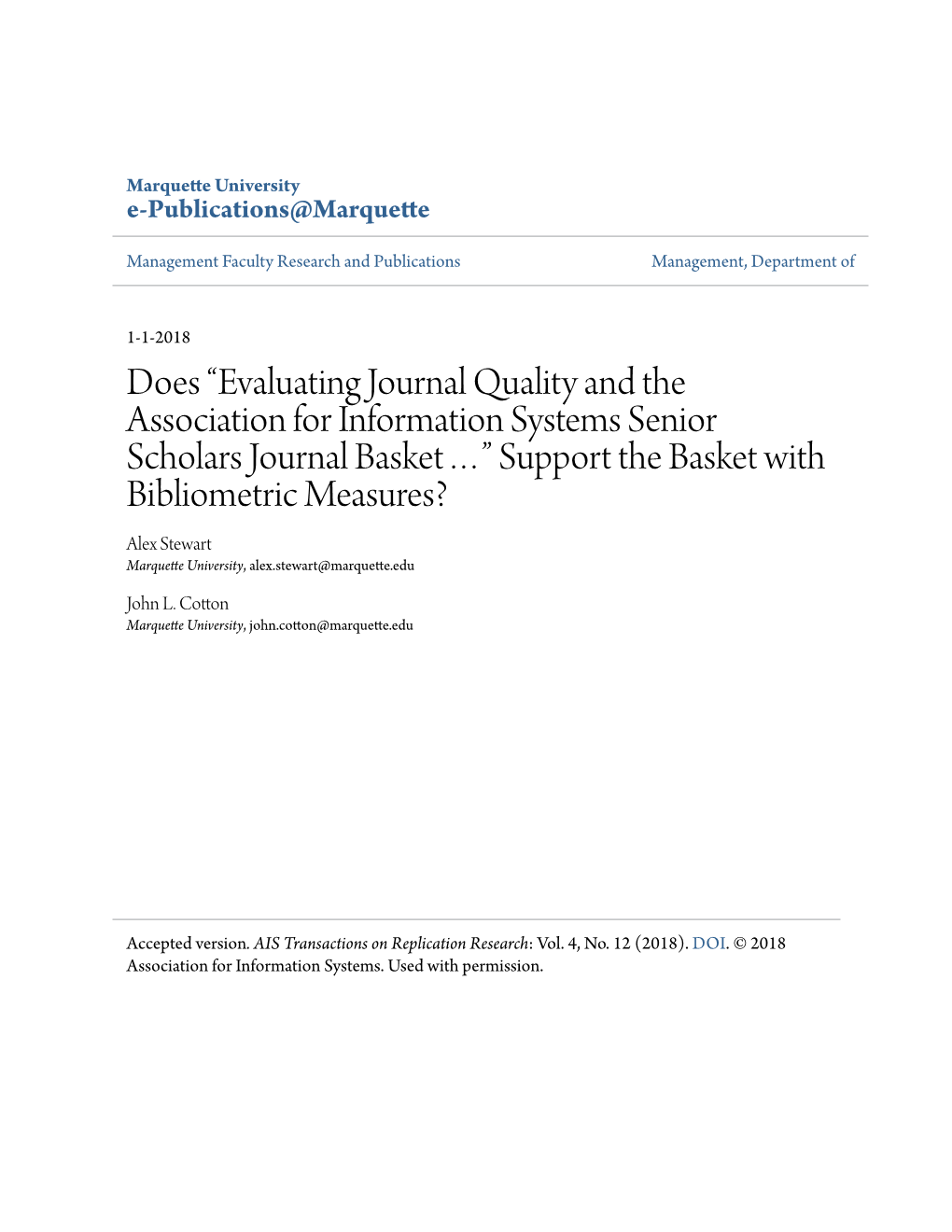 Evaluating Journal Quality and the Association for Information Systems