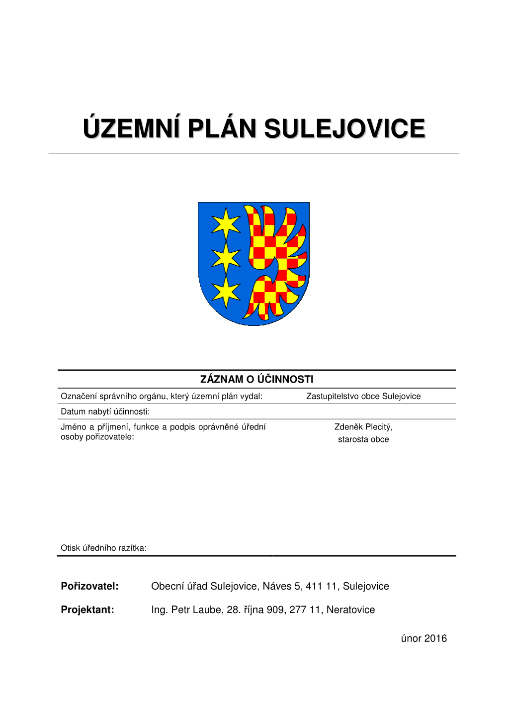 Územní Plán Sulejovice