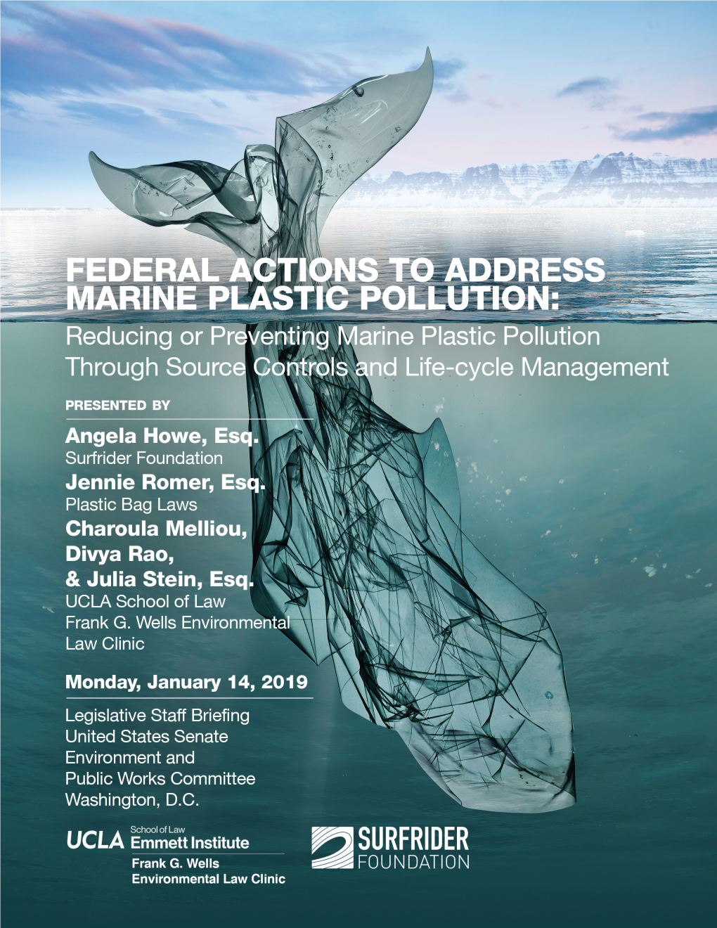 Federal Actions to Address Marine Plastic Pollution 1 the Local and State Level Can Provide a Model for Federal Regulation