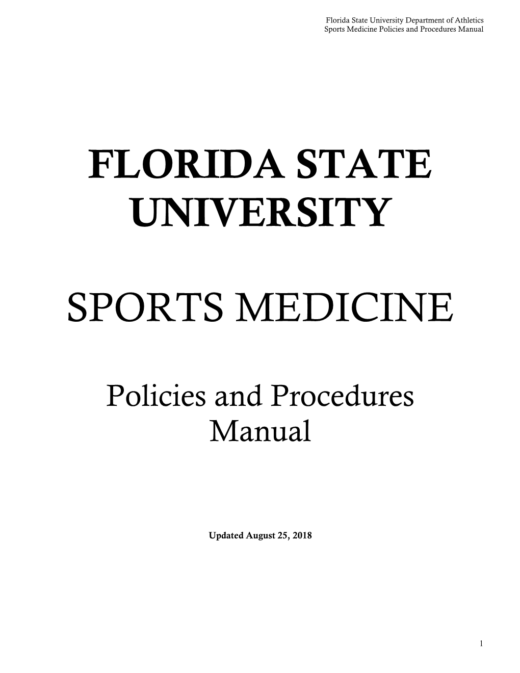 FSU Policies and Procedures Manual 2018-2019