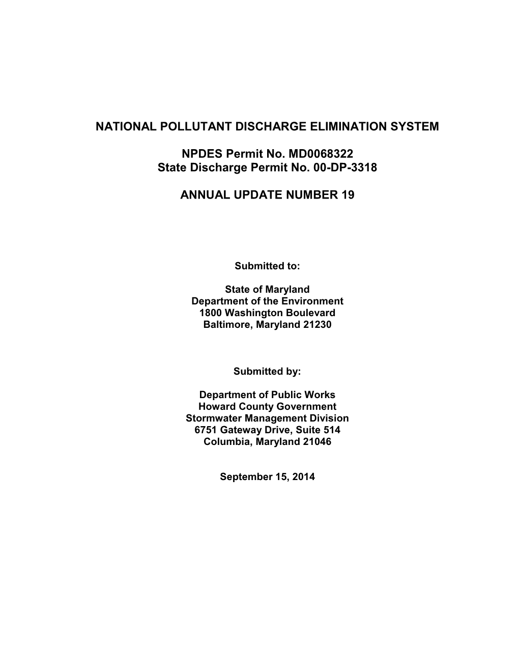 National Pollutant Discharge Elimination System
