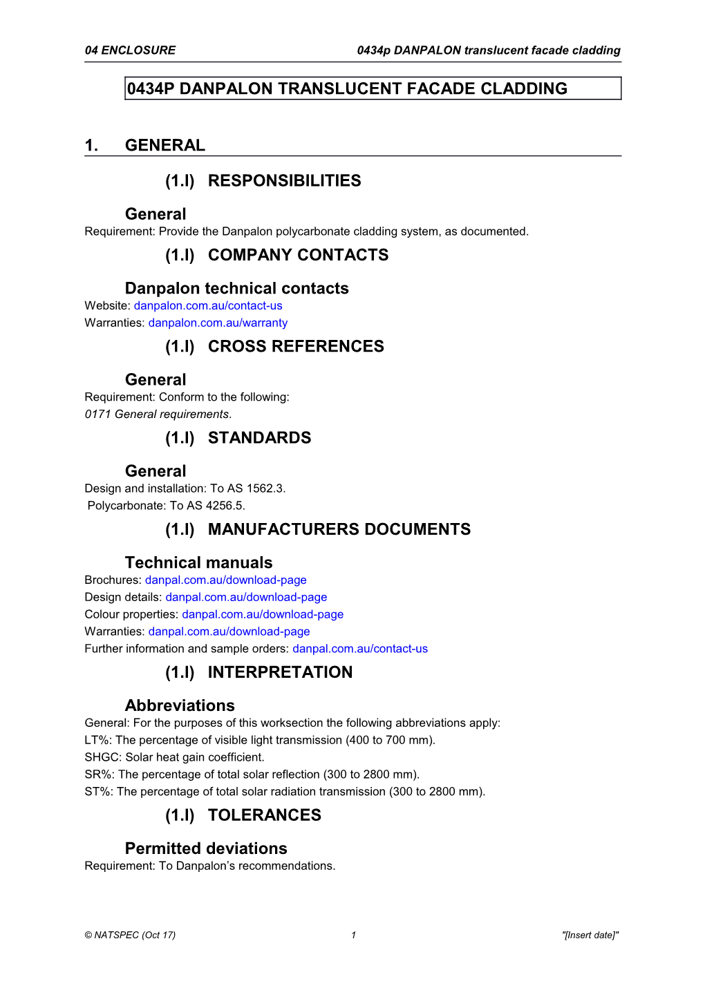 NATSPEC Template File s4