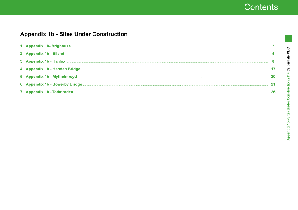 Appendix 1B - Sites Under Construction