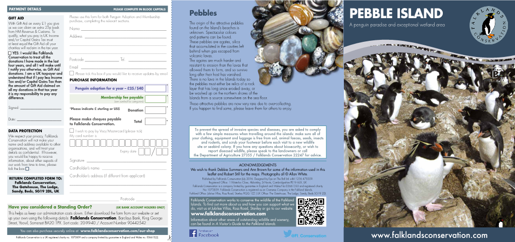 PEBBLE ISLAND Purchase, Completing the Relevant Sections