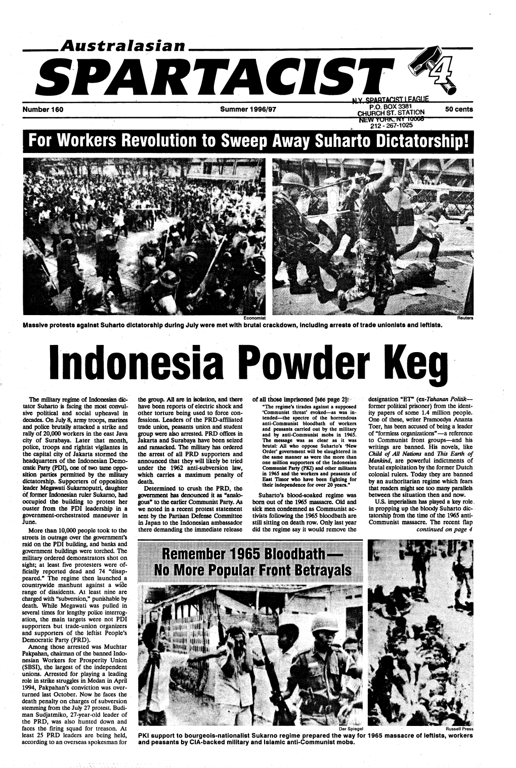 For Workers Revolution to Sweep Away Suharto Dictatorship!
