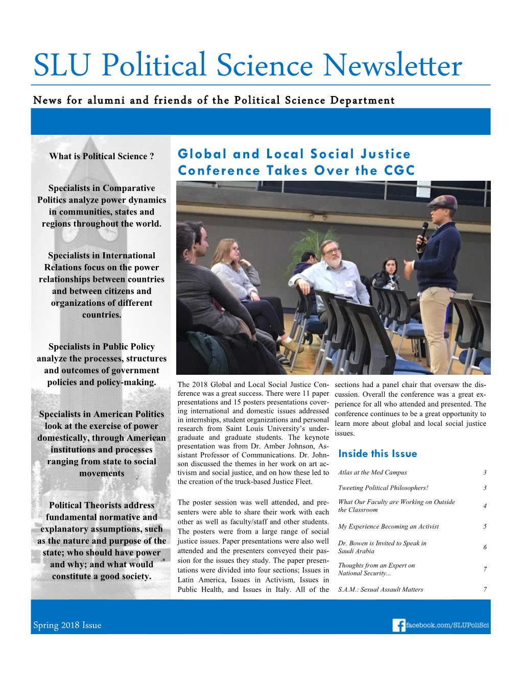 SLU Political Science Newsletter News for Alumni and Friends of the Political Science Department