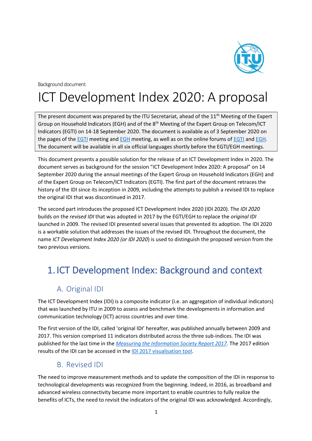 ICT Development Index 2020: a Proposal