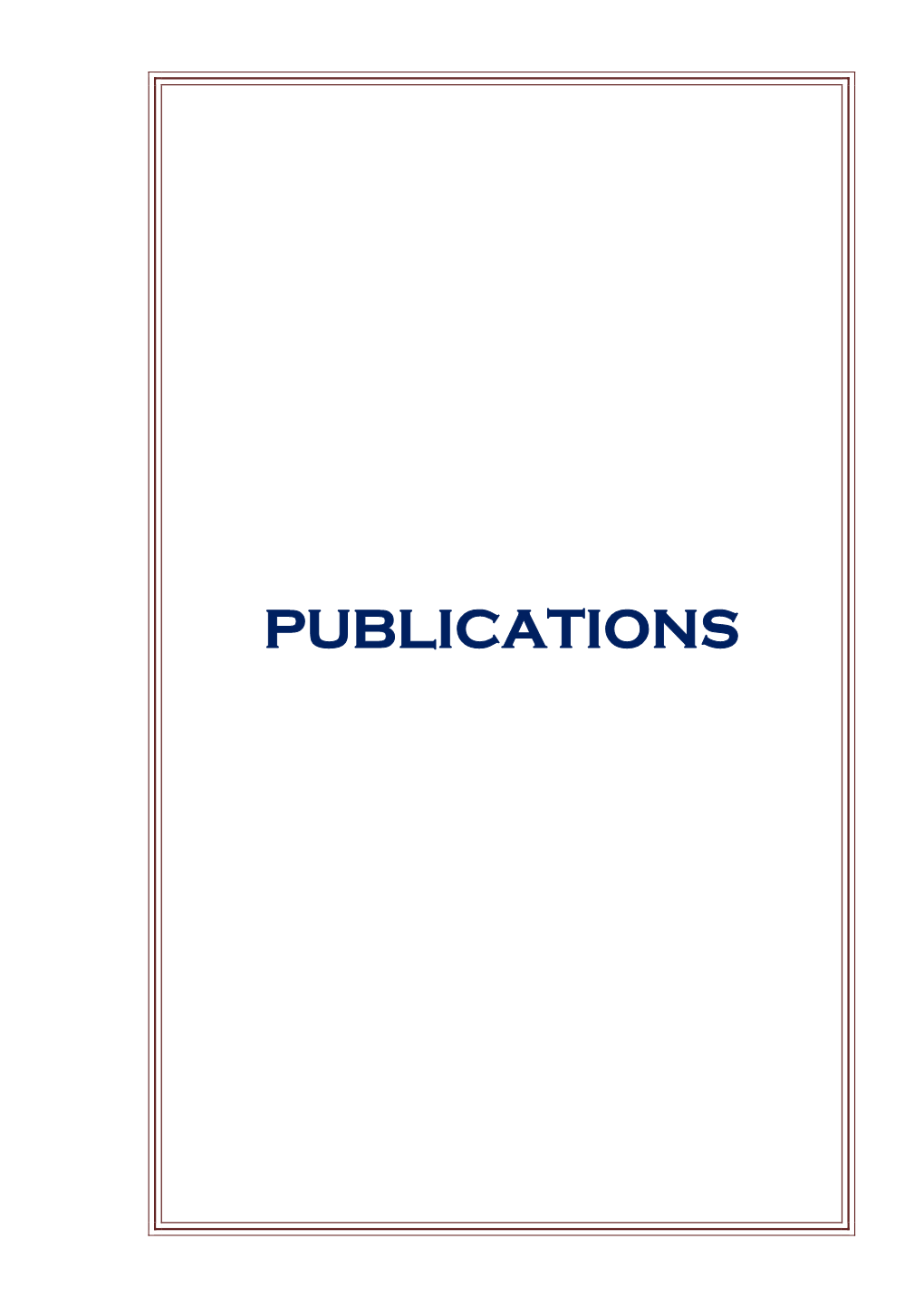 PUBLICATIONS Publications