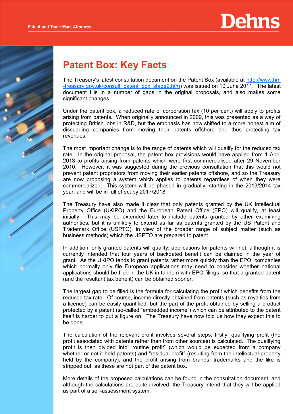 Patent Box: Key Facts