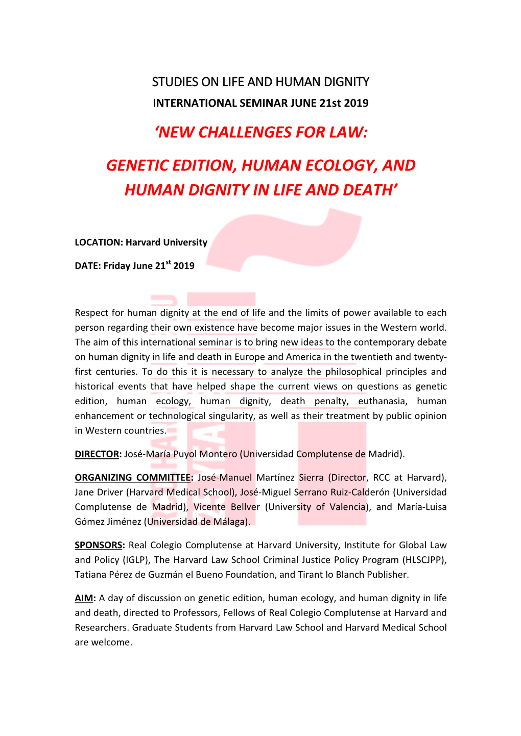 'New Challenges for Law: Genetic Edition, Human