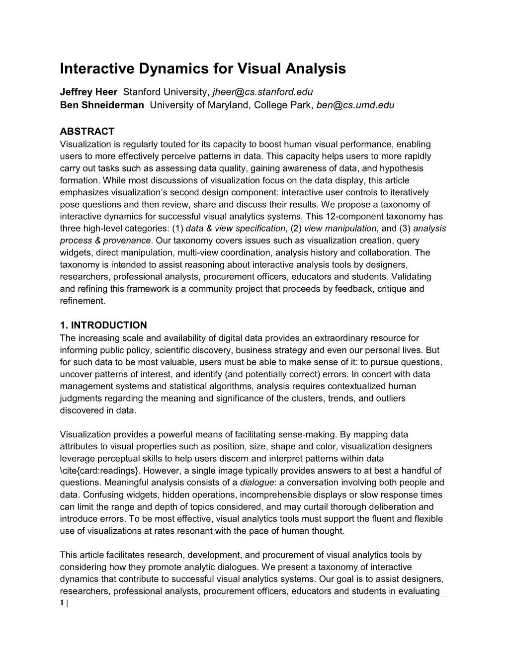 Interactive Dynamics for Visual Analysis