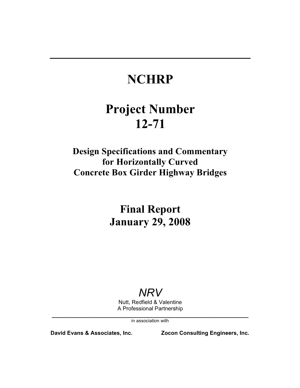 NCHRP Project Number 12-71