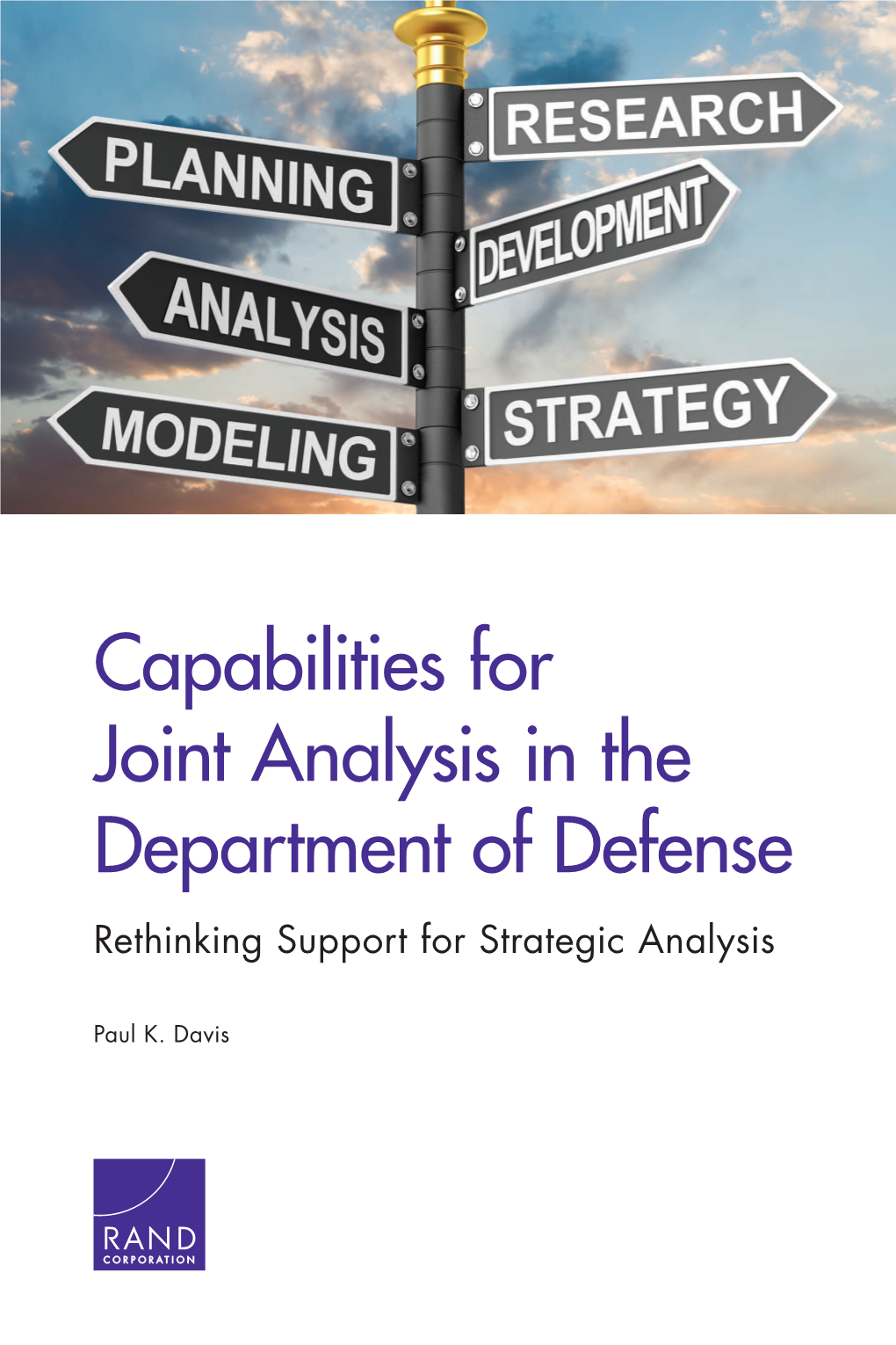 Capabilities for Joint Analysis in the Department of Defense