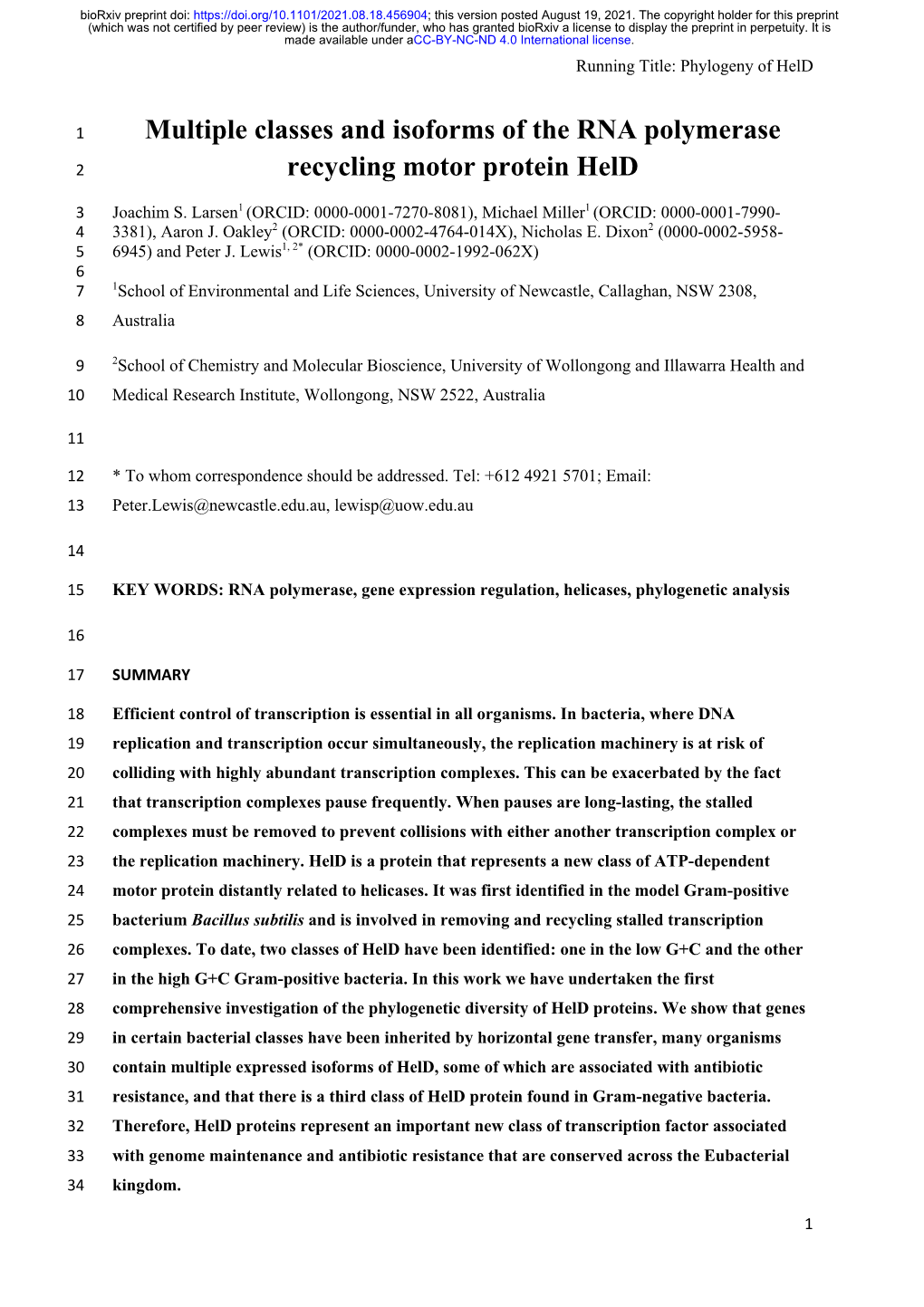 Multiple Classes and Isoforms of the RNA Polymerase Recycling Motor