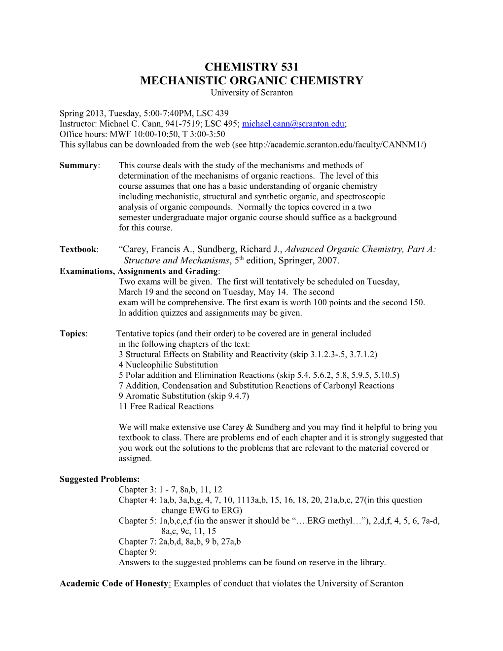 Mechanistic Organic Chemistry