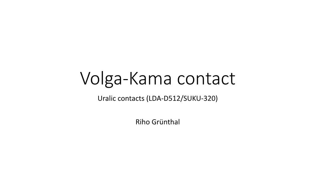 Volga-Kama Contact Uralic Contacts (LDA-D512/SUKU-320)