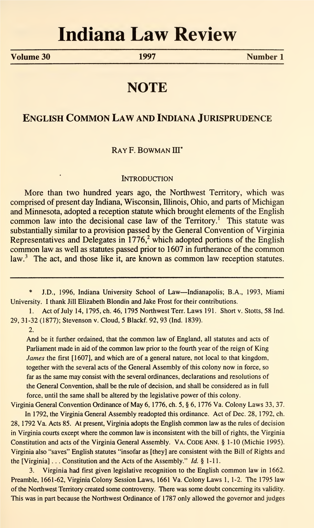 Indiana Law Review