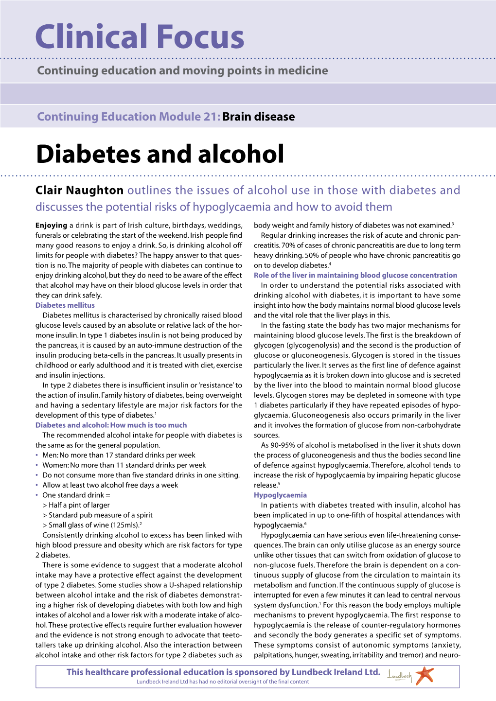 Brain Disease Diabetes and Alcohol