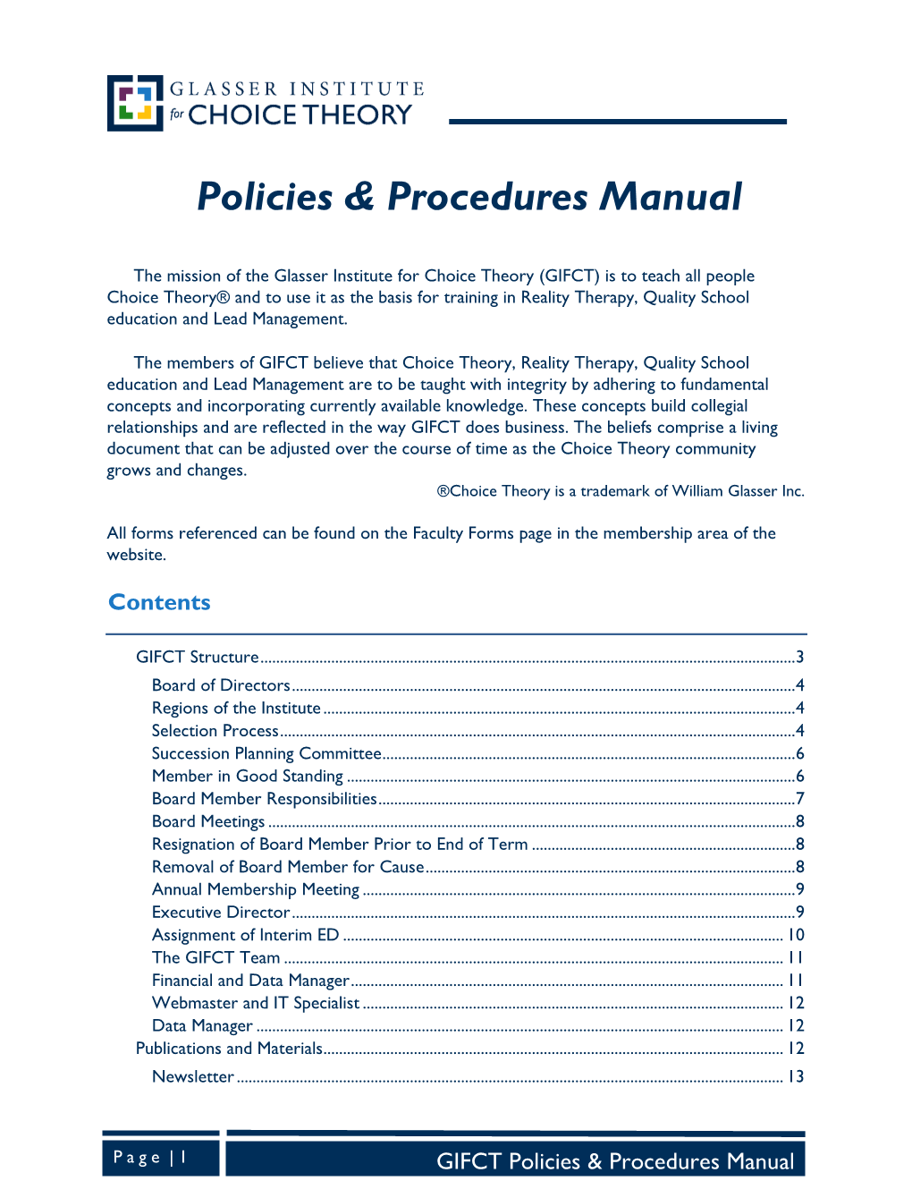 Policies & Procedures Manual