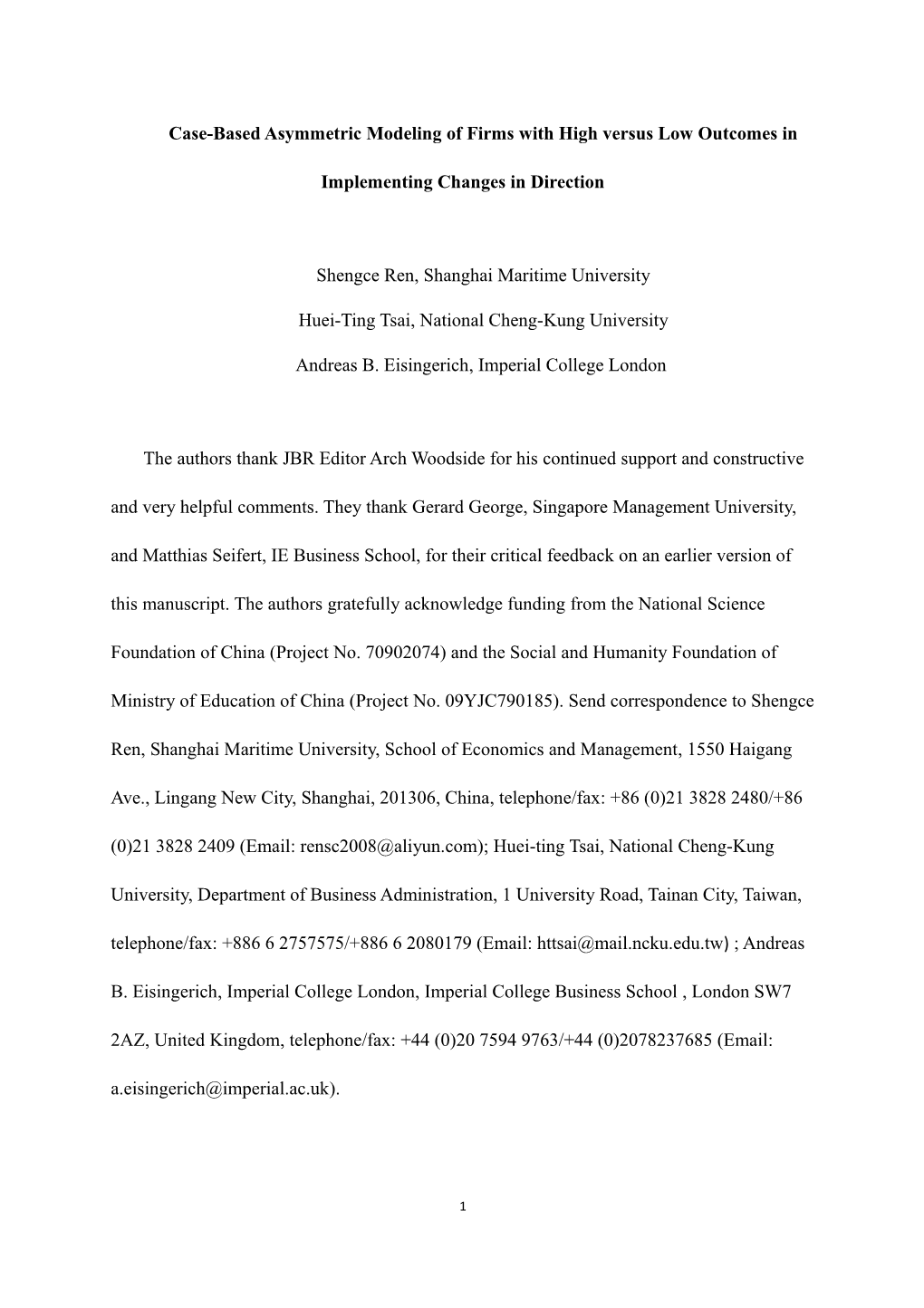 Case-Based Asymmetric Modeling of Firms with High Versus Low Outcomes in Implementing