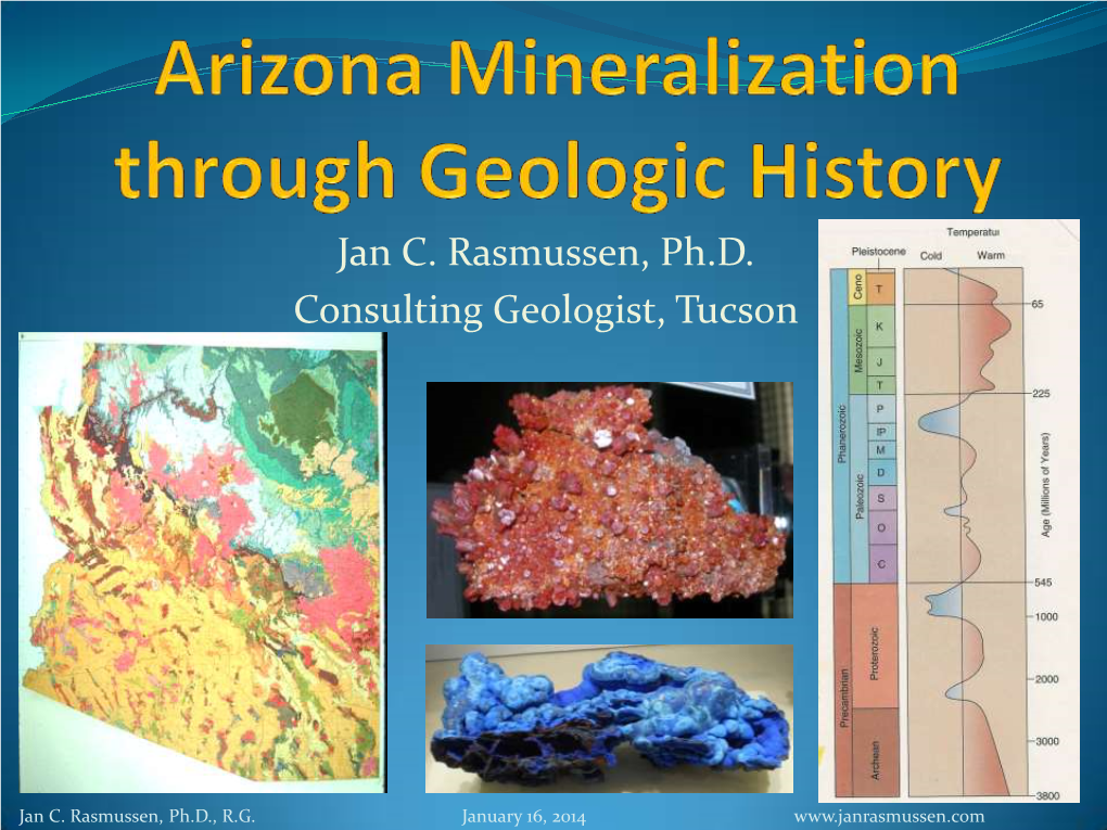 Minerals in Arizona Through Geologic History