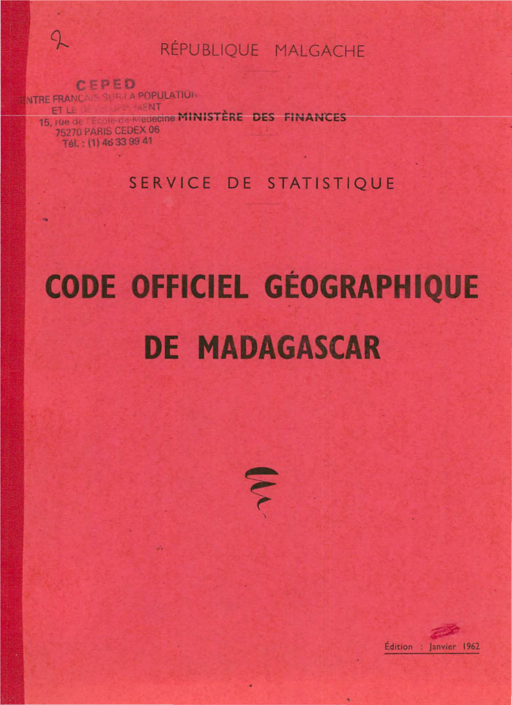 Code Officiel Géographique De Madagascar