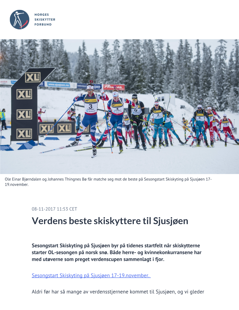 ​Verdens Beste Skiskyttere Til Sjusjøen