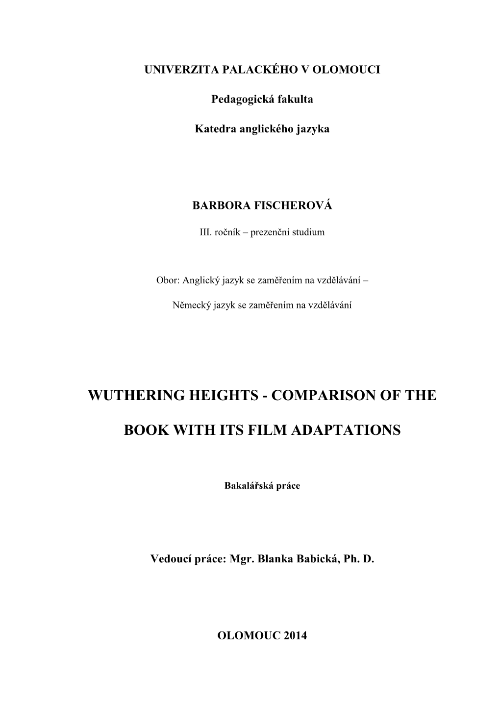 Wuthering Heights - Comparison of The