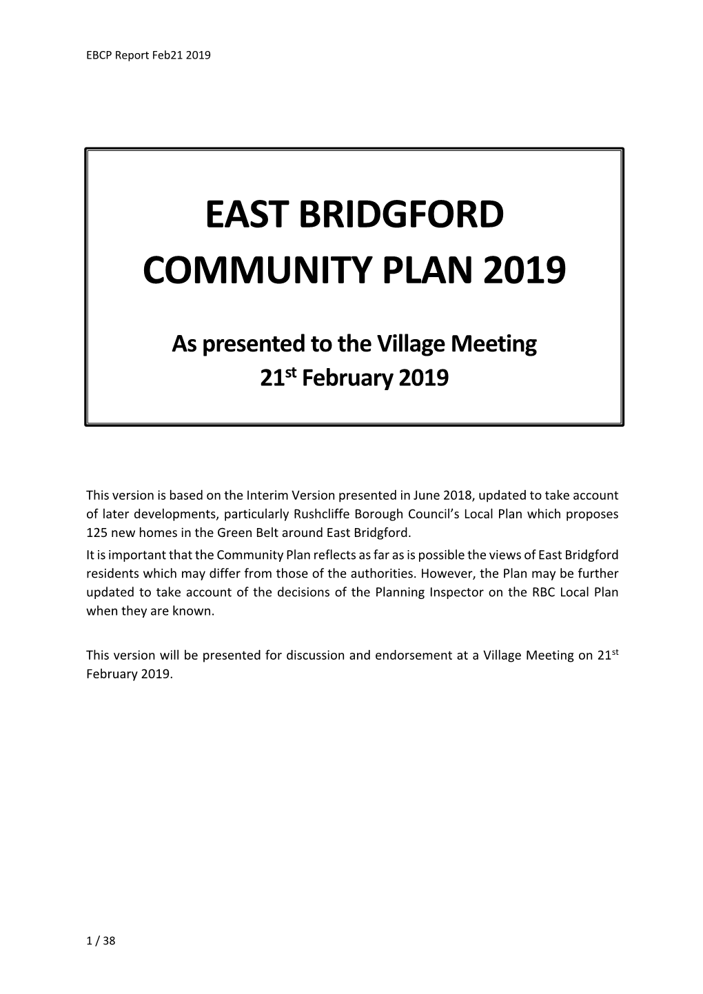 THE EAST BRIDGFORD COMMUNITY PLAN 2019.Pdf