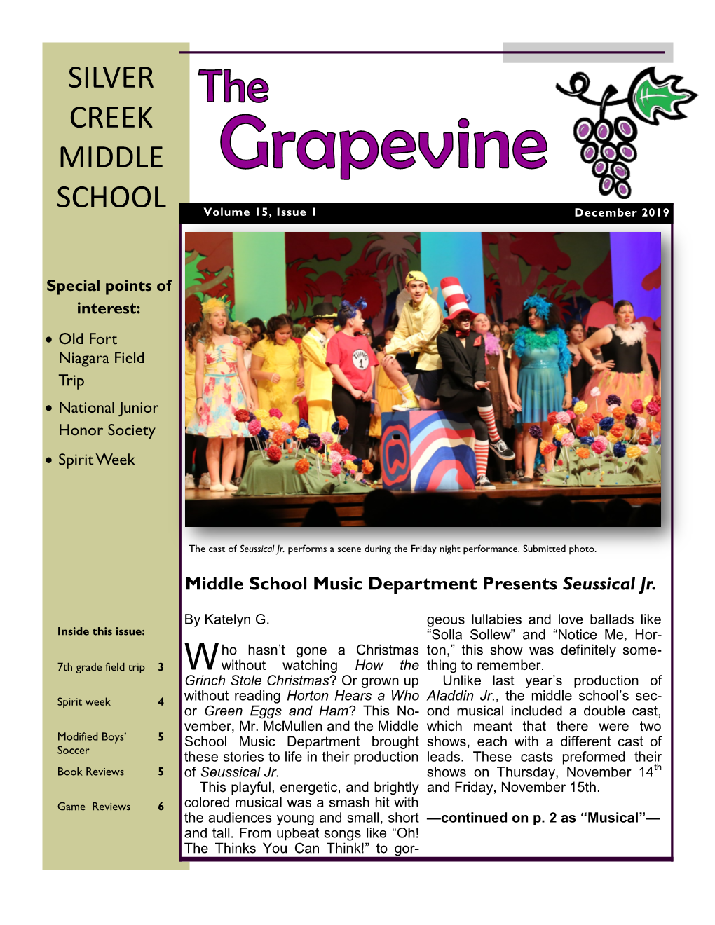 SILVER CREEK MIDDLE SCHOOL Volume 15, Issue 1 December 2019