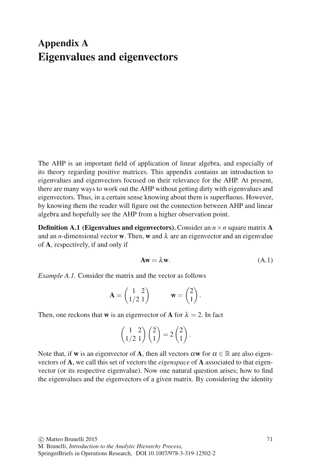 Eigenvalues and Eigenvectors